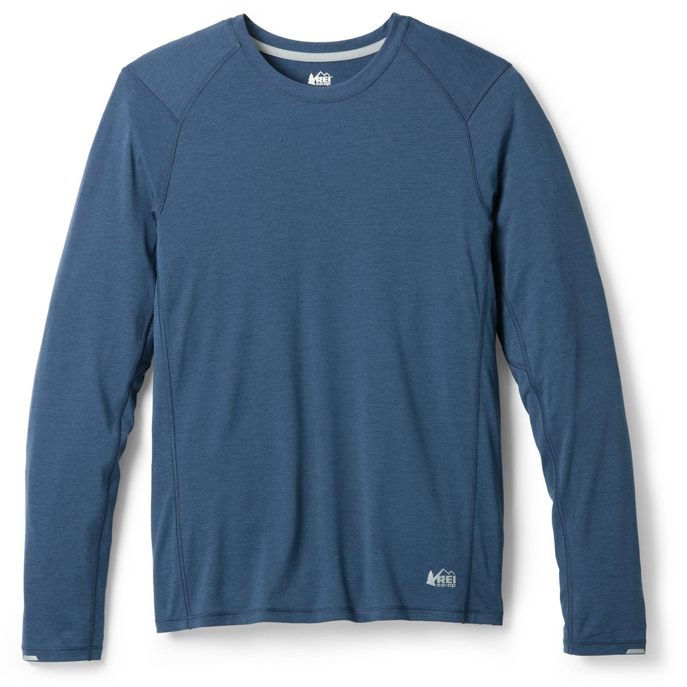 REI Co-op Swiftland LS‎ Run Tee Saragasso Sea Blue Medium Tall New With Tags